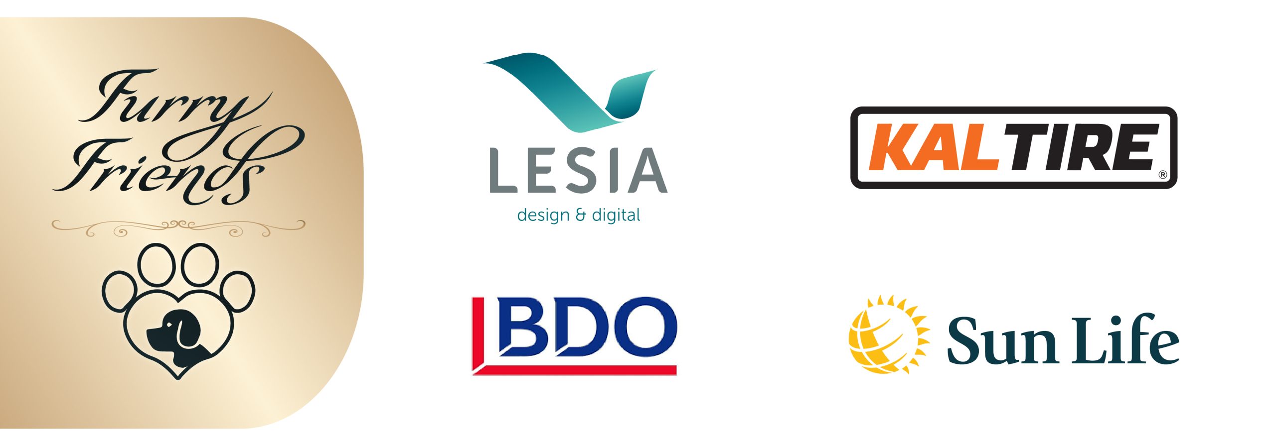 Furry Friends Sponsors for Vernon Event - Hearts for Paws - Lesia Design and Digital, Kal Tire, BDO, Sun Life Financial